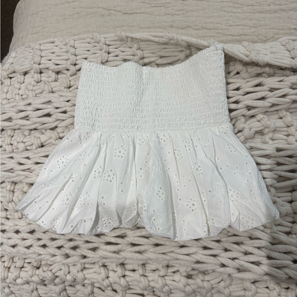 White Eyelet Women's tube top